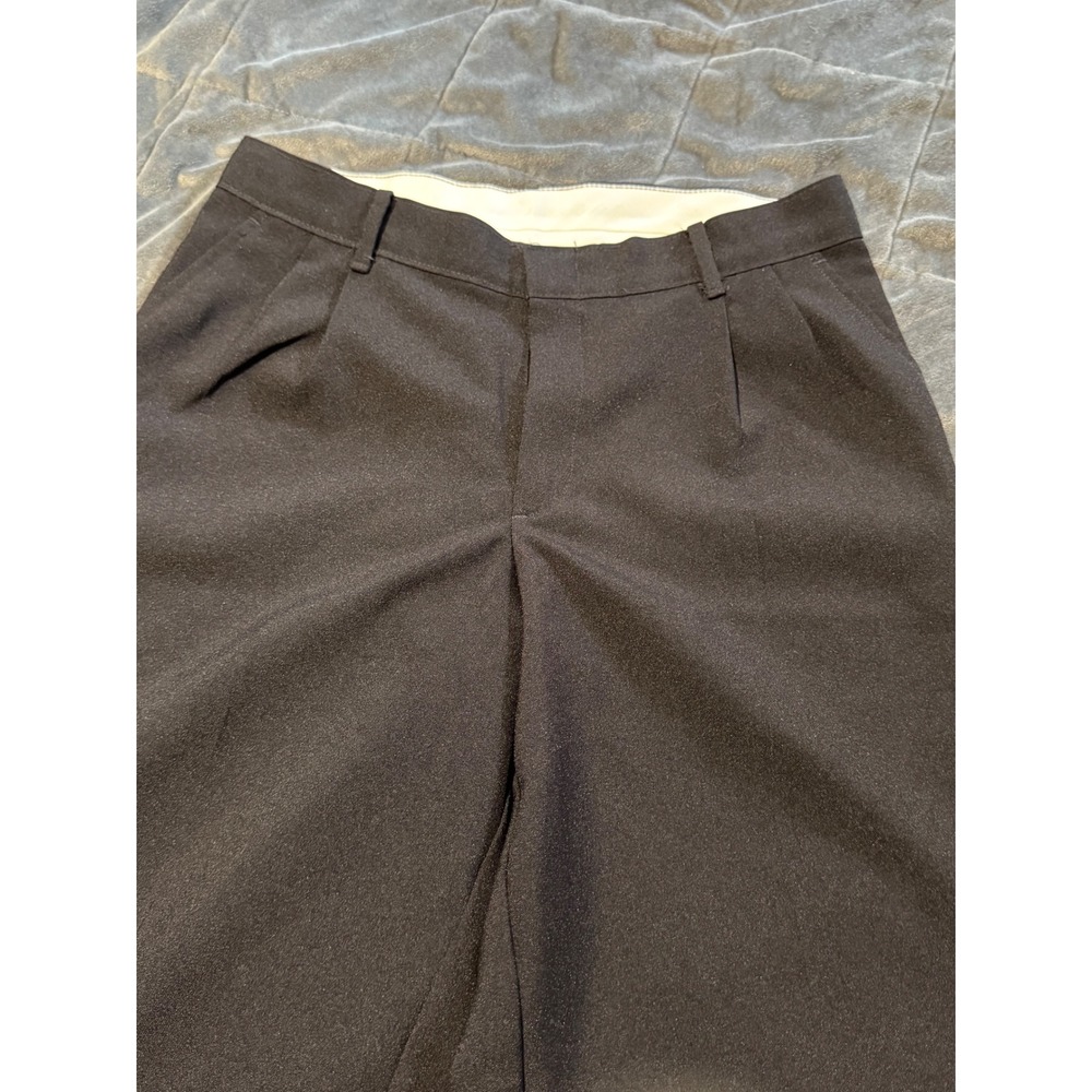 Retro Black Pleated Trousers boys Size 16 Regular Classic dress Pants
